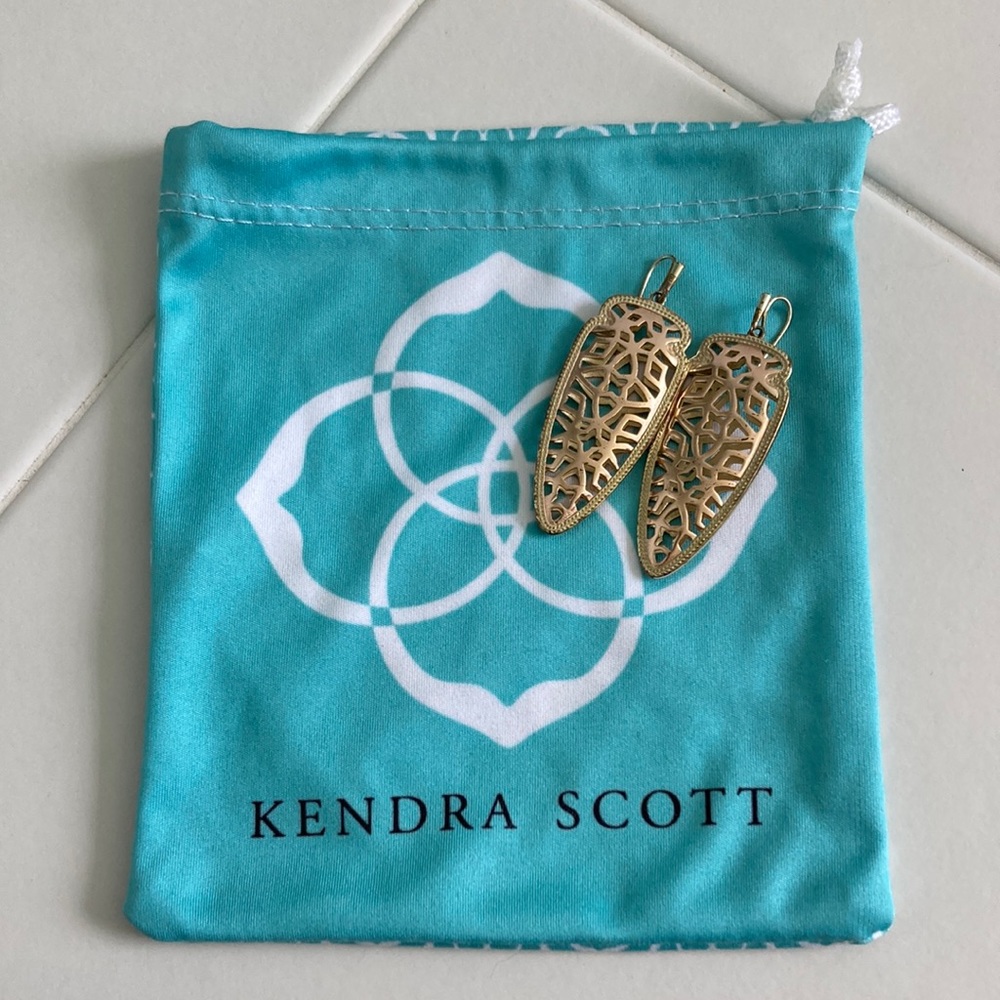 Kendra Scott earrings - gold cut out style - size OS - bag included